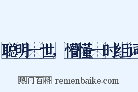 聪明一世，懵懂一时组词是什么意思的图片